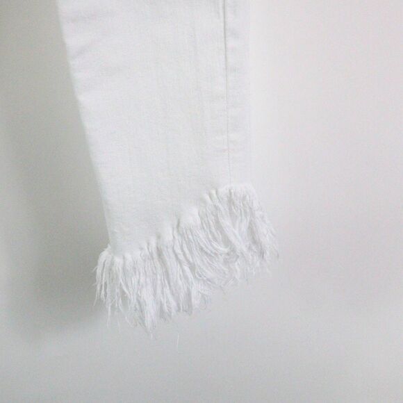 EC Frame Denim Le High Skinny White Raw Shredded Hem Jeans 26 - Picture 10 of 10